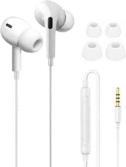 Gshield Fone de Ouvido com Fio Intra Auricular, Microfone Integrado 1,2m Dual Air (P2, Branco)