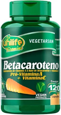 Beta Caroteno - Vitamina A e C - 120 cápsulas