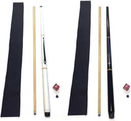 Kit Com 2 Tacos Sinuca Bilhar Profissional Cruz Preto/branco