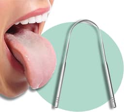 Raspador de língua em aço inox. Remove resíduos, combate o mau hálito e promove higiene bucal completa de forma prática e durável – Qualidade Premium LNSTORE