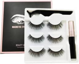 Cílios Magnéticos Efeito Natural Triplo Imãs Modelo 24p-3 Fácil Aplicação Tecnologia Magnética Olhar Marcante Anti Alérgico Reutilizável Visual Renovado