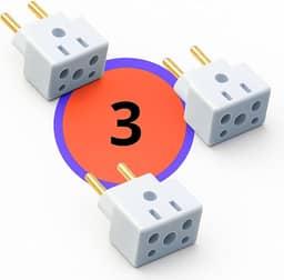 Kit 3 Adaptadores de Tomada Universal 3 Pinos Benjamin (10A/20A) – Compatível com 2 e 3 Pinos – Bivolt 110V/220V – Ideal para Secadores Chapinhas e Eletrodomésticos.