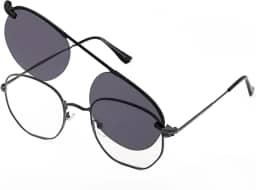 Armação de Óculos Hexagonal Para Grau Clip On 2 em 1 Polarizado Modelo Ângulus Fixação Magnética Imã S8009 Unissex Diversas Cores