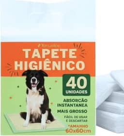 Tapete Higiênico Totus Life PREMIUM para Cães, 40 Unidades, Tamanho Grande 60x60cm, Super Absorvente com Controle de Odor para Treinamento de Filhotes