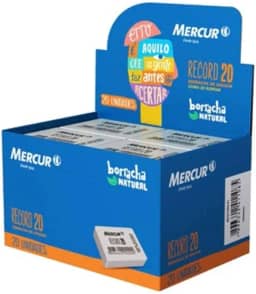 Borracha Escolar Branca, Mercur, Record 20, B0101004-01, Caixa com 20 Unidades