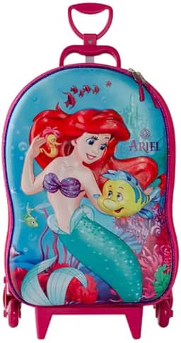 Mala de Rodinhas Infantil, 3D EVA, Verde, 50x30x18cm, Alça Retrátil, 20L, 3 Rodas, Para Escola e Viagem