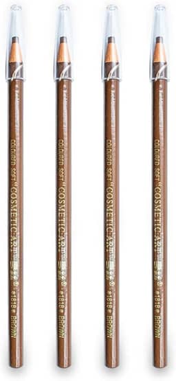 4 Lápis Dermatográfico para Sobrancelha Micropigmentação Maquiagem, Marrom