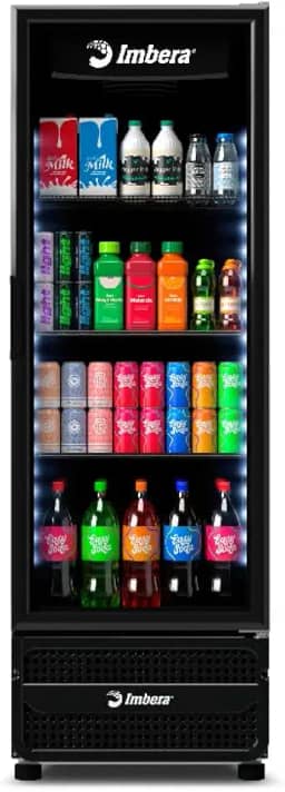 Expositor e Refrigerador Vertical VRS16 Imbera - All Black Inverter 485L Porta de Vidro 0ºC a +7ºC Bivolt Automático