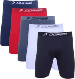 Kit 5 Cuecas Long Leg Poliamida Dorbe Não Enrola Original Masculina Cueca Longa Microfibra Boxer Box Masculino Ciclista Adulto Comprida