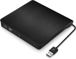Gravador e Leitor de DVD/CD Externo Portátil USB 3.0 – Drive Óptico Slim Plug & Play para Notebook, PC e Mac