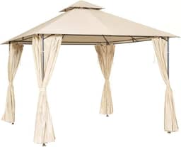 Gazebo em Aço com Cortinas em Poliéster 3x3m - Tenda Ventura