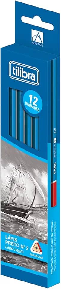 Tilibra - Lápis Preto Triangular N.2 Académie - Blister com 12