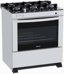 Fogao 6 Bocas Venax Delplus Vitreo Bl Branco Gas Glp