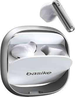 Fone de Ouvido Bluetooth TWS Basike G20-H Estéreo, Toque Sensível, 6h de Música, Bateria Recarregável, Bluetooth 5.4 (Branco)