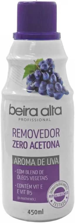 Beira Alta Removedor De Esmalte Zero Acetona 450ml Aromatiz Uva