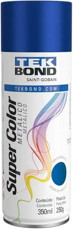 Tinta Spray Azul Metálico Aerossol Tekbond 350ml/250g