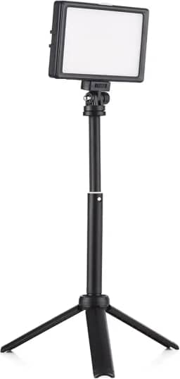 Conjunto de Luz Vídeo LED 15W Preenchimento para Fotografia Desktop com Temperatura Cor Bicolor Ajustável Brilho CRI95 Fonte Alimentação USB Tripé Extensível Vlog Gravação Conferência Transmissão ao V