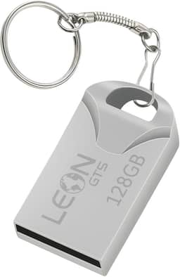 Pendrive 128GB USB 2.0 Metálico - Compacto Portátil Armazenamento Seguro Alta Velocidade Transferência de Dados Plug Play para PC Notebook Rápida Leve Resistente Prateado Chaveiro Sem Tampa (128, GB)