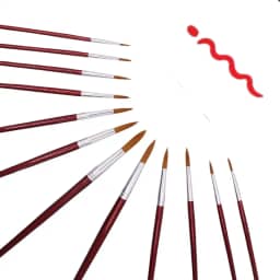 Kit com 12 Píncéis para Pintura Artesanato, Pincel Artisticos Redondos Ponta Fina Tinta óleo Aquarela Acrílico Esmalte Vinil e Tinta Guache Pode ser Usado por Crianças e Adultos Premium