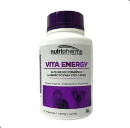 NUTRIPHARME Suplemento Vitamínico Aminoácido Vita Energy 1000 Mg Para Cães E Gatos - 60 Comprimidos - Nutripharme