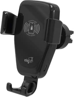 Suporte Veicular Tipo Garra com Carregamento Wireless (Sem Fio) de 10W, Encaixe na Saída de Ar, Celulares de 4.5"a 7", Preto, CH360WA, ELG