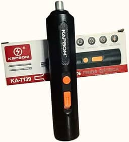 Chave de Fenda Parafusadeira Elétrica 4.2V Portátil sem fio - Perfeita para Espaços Apertados Móveis computadores - Bateria Recarregável Bivolt, 2 Bits Inclusos(Philips e fenda)-Preta