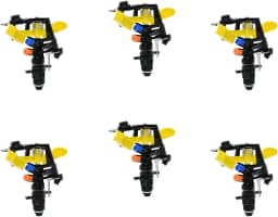 Aspersor De Impulso Setorial Irrigador De Impacto Para Jardim Kit 6 Plantação Lavoura Ajustável Giratório Circulo Cheio