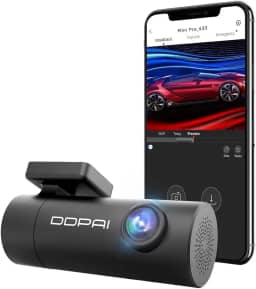 DDPAI Mini Pro Câmera Veicular 1296P Wi-Fi, Dashcam com Visão Noturna, Ângulo Grande 140°, Sensor G, Lente Giratória 330°, Supercapacitor e Monitoramento 24h (Sem Cartão SD)