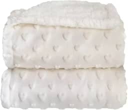 Cobertor Donna Laço Bebê Plush com Sherpa Hearts (Branco)
