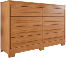 Comoda California Quarto com 8 Gavetas e Pés em Plástico Cinamomo