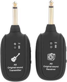 Transmissor de guitarra, transmissor sem fio e receptor de guitarra digital com cabo de carregamento USB para teclado de violão de guitarra elétrica