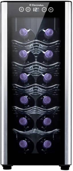 Adega Electrolux 12 garrafas Uma Porta Acabamento em Alumínio (ACB12)