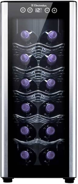 Adega Electrolux 12 garrafas Uma Porta Acabamento em Alumínio (ACB12)