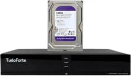 Kit DVR Gravador de Vídeo Tudo Forte TFHDX 3304 4 Canais com Detecção de Movimento + HD 500GB