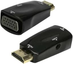 Plug Conversor HDMI X VGA com Saida R+L Preto CHIP SCE