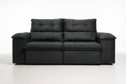 Sofá Compacto, Prático e Versátil 2 Lugares Reclinável e Retrátil Bel Veludo LIMOV Perfeito para Salas Pequenas (Cinza)