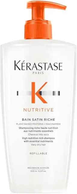 Kérastase | Shampoo Bain | Nutritive Satin Riche | Nutrição para cabelos muito secos | Hidratação | Brilho | Maciez | Niacinamida | Glicerina | Refilável | 500ml