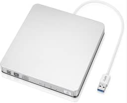 Gravador DVD Externo USB 3.0, Leitor CD/DVD Portátil, Compatível com para Windows e MacBook