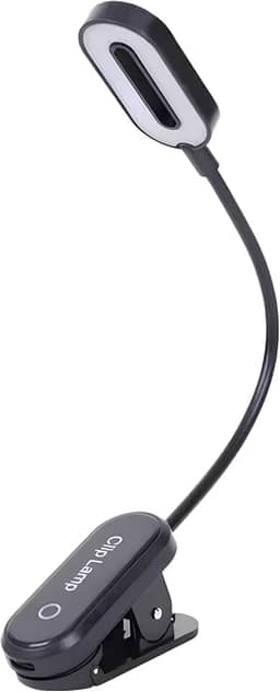 Luz de Leitura LED com Clipe Recarregável Portátil Ajustável