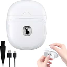 Cortador de unhas elétrico com luz LED, armazenamento de retalhos de unhas, aparador de unhas automático recarregável por USB para bebês, crianças, cuidadores, adultos e idosos (branco)