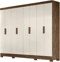 Guarda Roupas Casal 8 Portas Diplomata Castanho/Baunilha Moval