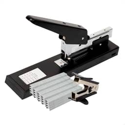 Grampeador Grande 100 Folhas De Mesa Profissional Reforçado Com Caixa de Grampos e Extrator Escritório Empresa Escola