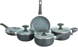 Conjunto 5 Panelas Cerâmica Casa do Chef Tampa de Vidro Cinza