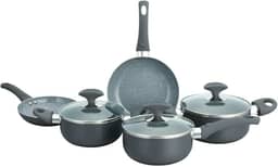 Conjunto 5 Panelas Cerâmica Casa do Chef Tampa de Vidro Cinza