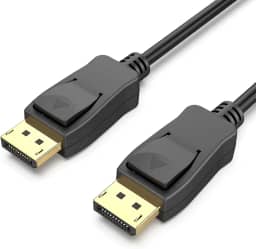 cabo DisplayPort 1.4 8K 60Hz 4K 144Hz 1,8m (6 pés), VESA certificado, DP para DP macho-macho, HBR3 32,4 Gbps, HDR, conectores banhados a ouro para monitor, PC e placa de vídeo