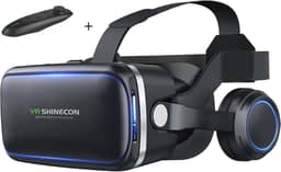 Thecoopidea Headset VR Compatível com Smartphone (3,4"-6,3") - Óculos de Realidade Virtual com Fone de Ouvido e Controlador para Jogos e Filmes - Azul