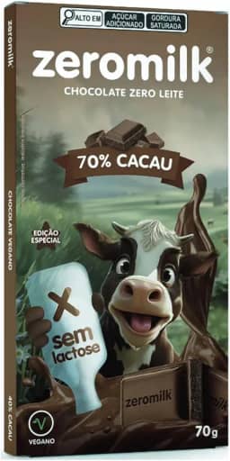 Chocolate Vegano 70% Cacau 70g - Zeromilk