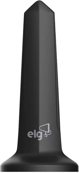 ELG, HDTV3000, Antena Digital Interna Shark, Compatível com Sinal Analógico e Digital 4K HDR, Cabo de 3m, Ganho de 5dB, Alcance 30Km, Preto