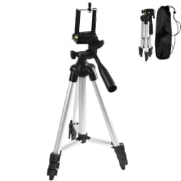 Tripé Profissional Para Câmera E Celular 1,3M Tripod Universal Com Suporte Ajustável Bolsa De Transporte E Regulagem de Altura Pedestal Para Fotos E Vídeos 9 Meses De Garantia