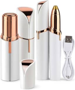 Depilador Elétrico Feminino Buço Sobrancelha Rosto Kit Aparador Sobrancelha e Depilador Facial Resistente a Agua